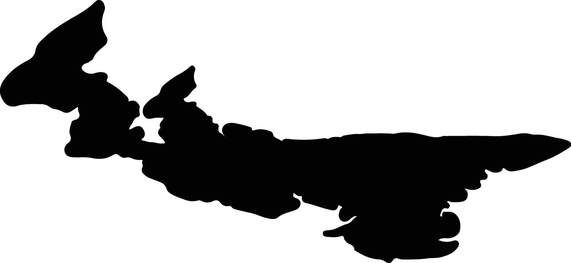 Prince Edward Island Canada silhouette map vector