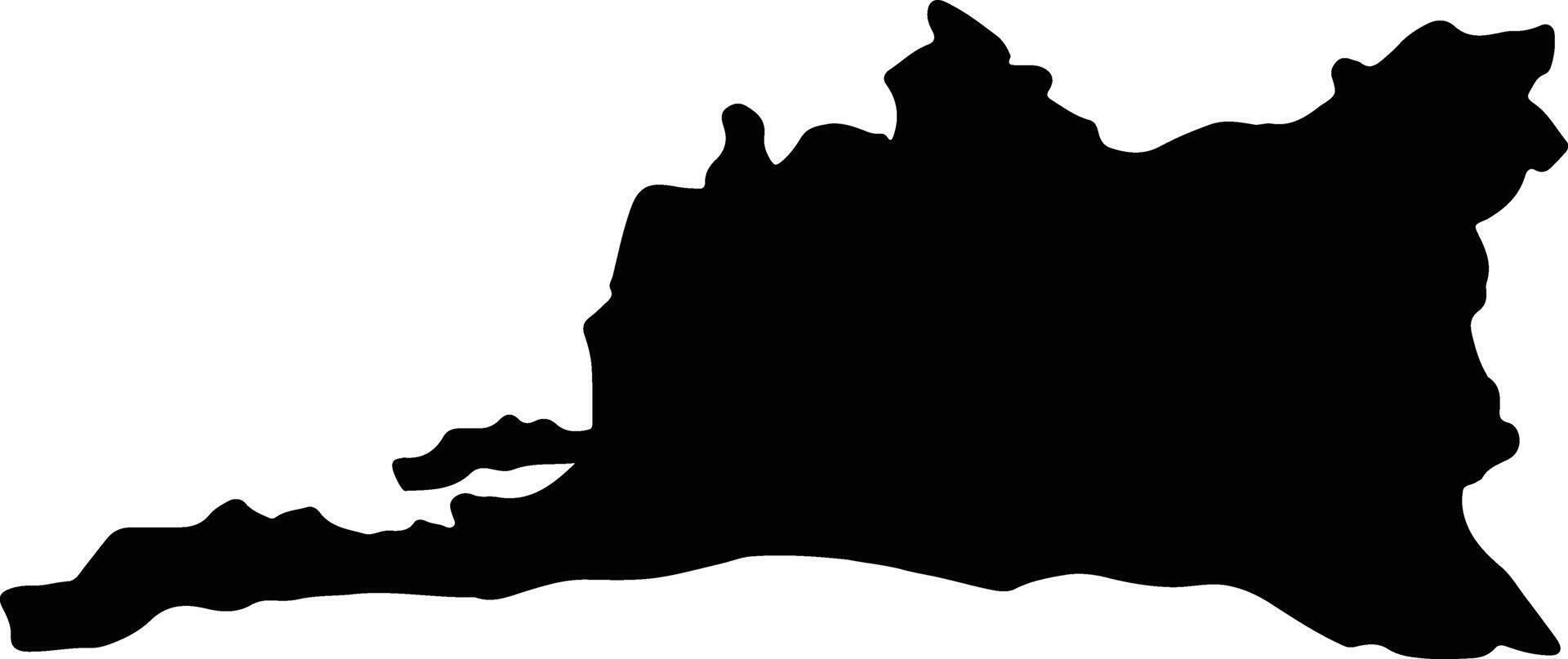 Santiago de Cuba Cuba silhouette map vector