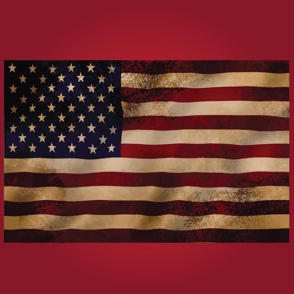 americano bandera Clásico con rojizo antecedentes resumen vector Arte