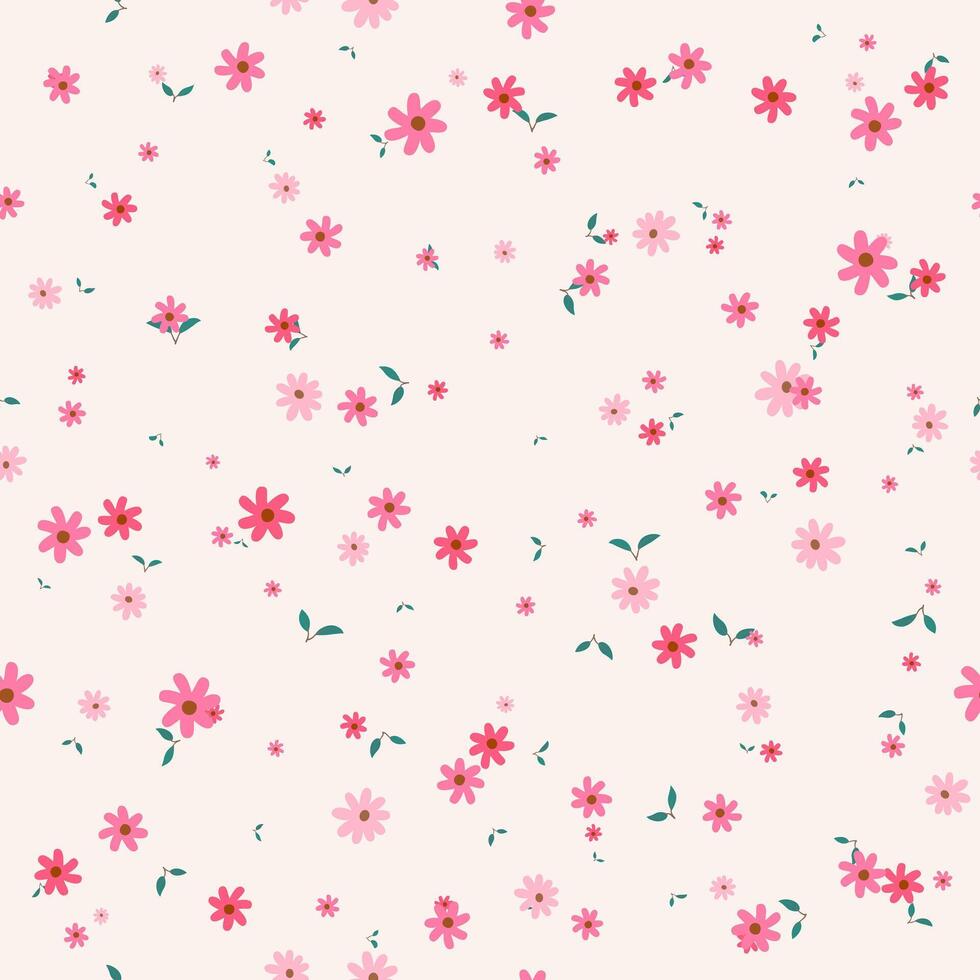 de moda mano dibujado pequeño margarita flores, salvaje prado floral ilustración sin costura modelo vector diseño para moda, tela, textil, fondo de pantalla, cubrir, web, envase y todas huellas dactilares