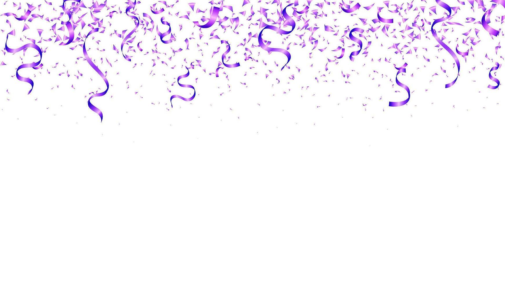 Purple confetti falling celebration, event, birthday, valentine party background vector