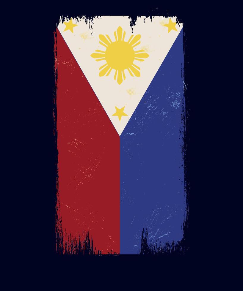 Philippines Flag Grunge t-shirt vector