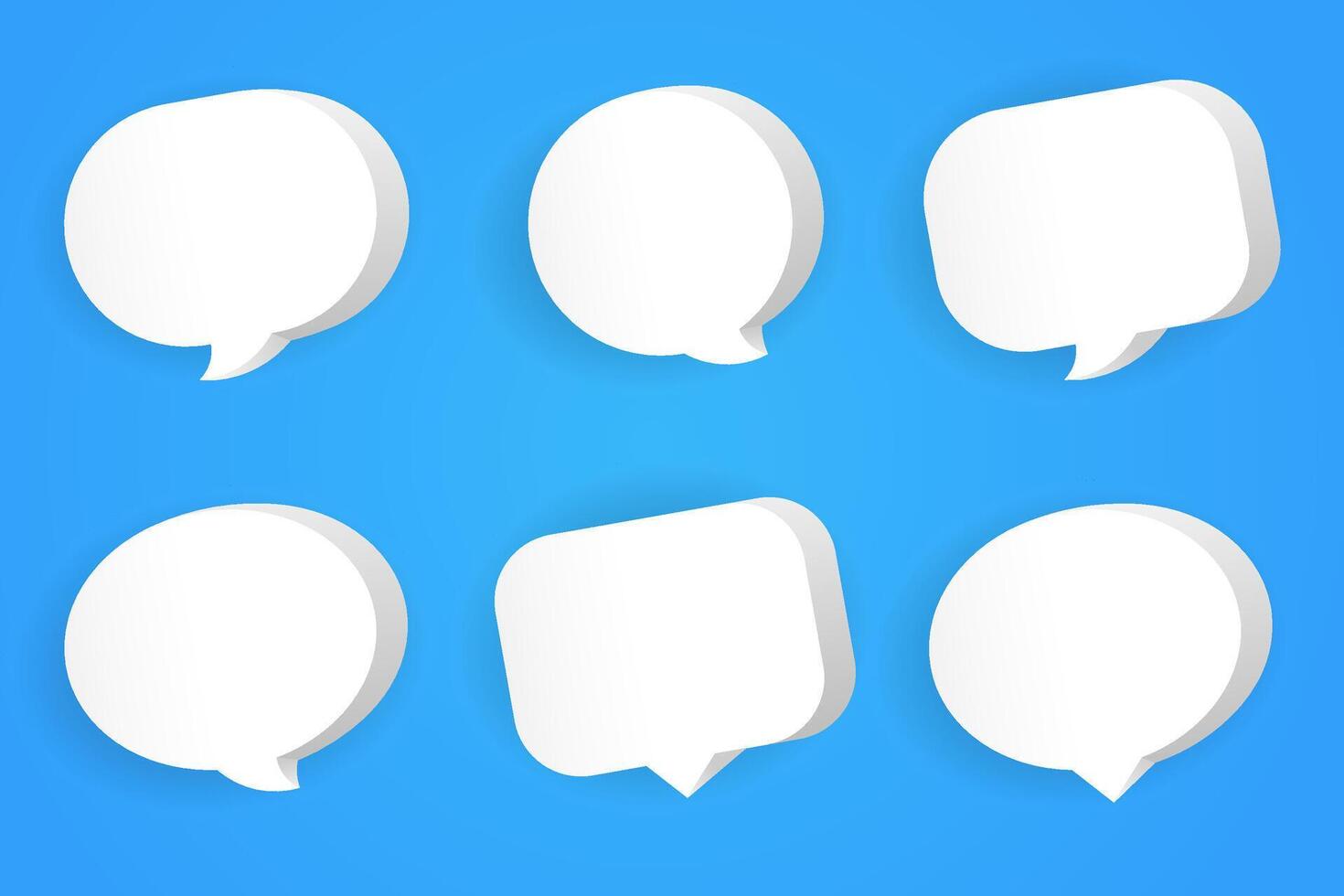 3d speech bubble chat collection set vector
