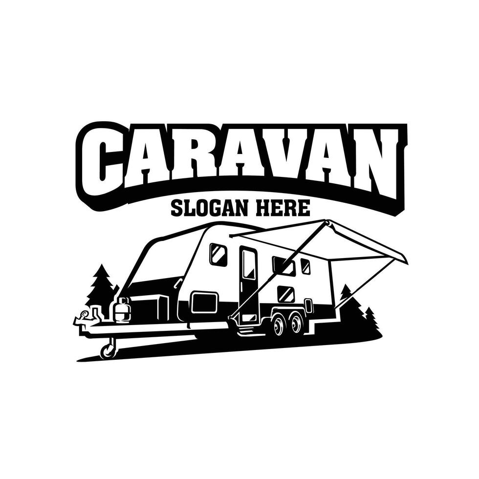 Caravan Ready Made Logo Vector Isolated. Best for Caravan Motorhome Trailer Related Industry Logo