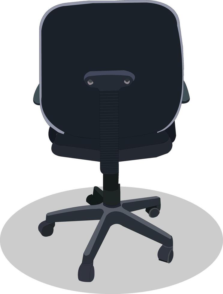 Back side office chair isolated on white background vector illustration