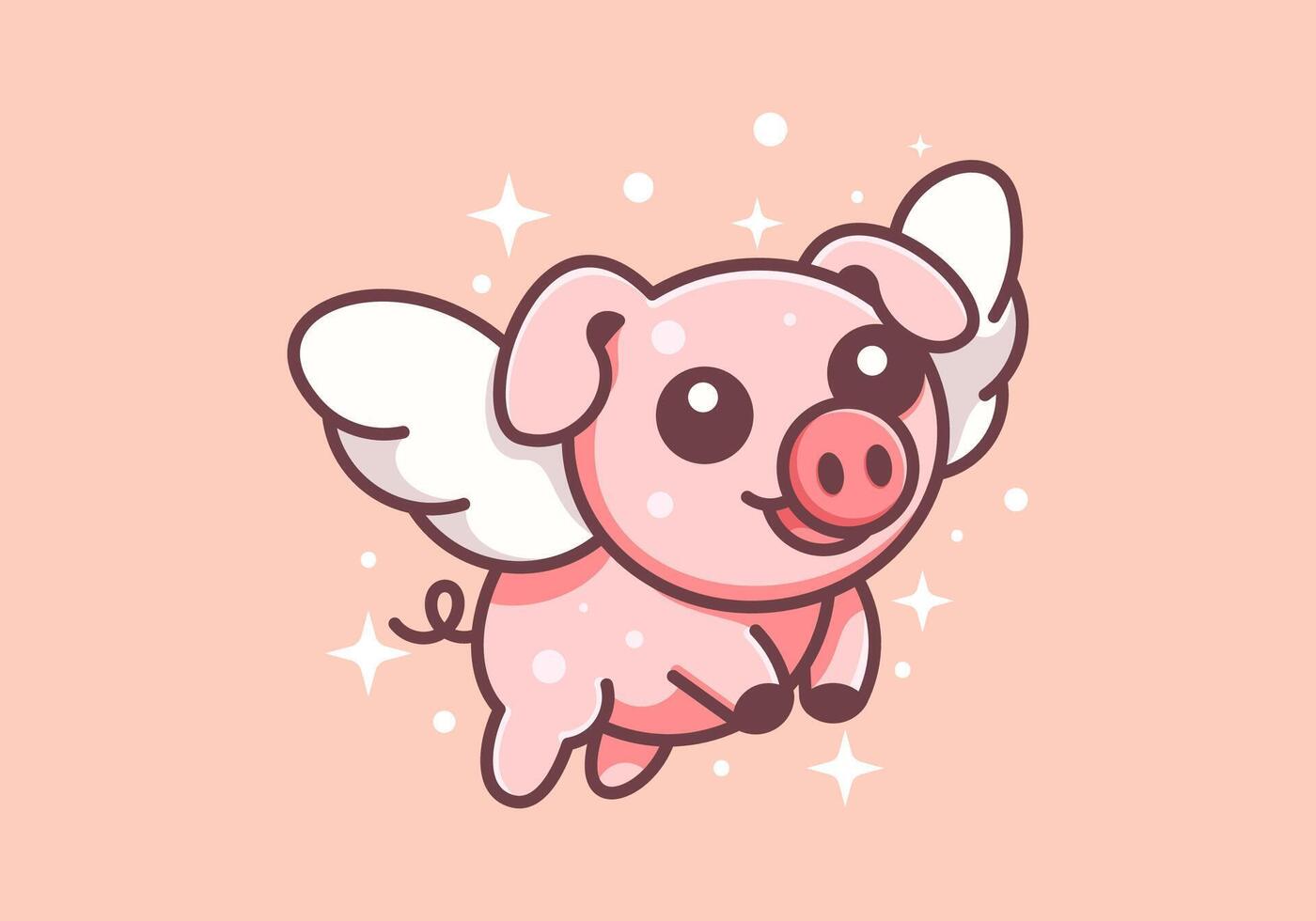 volador cerdo mascota logo vector