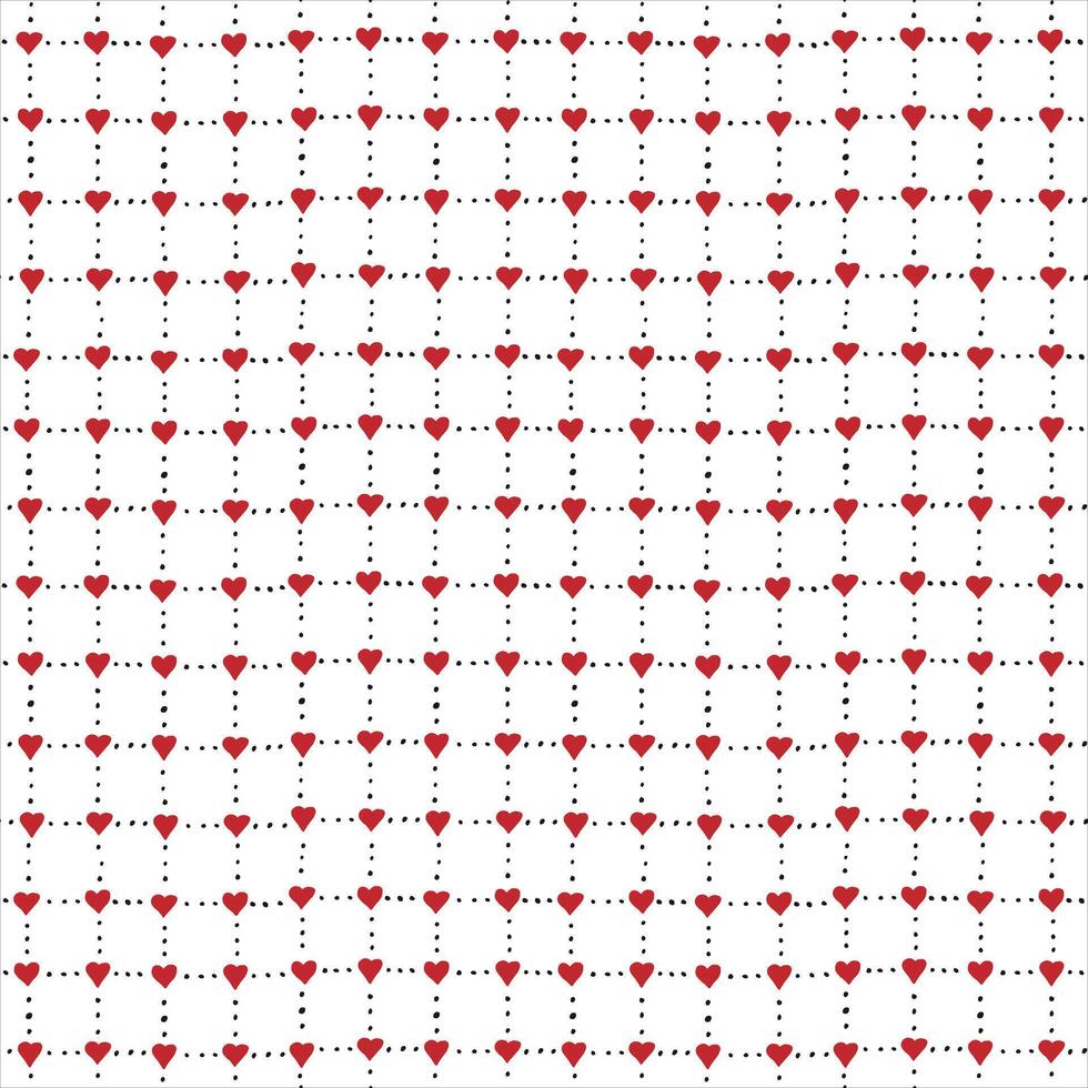 Valentine's day hearts vector seamless pattern.