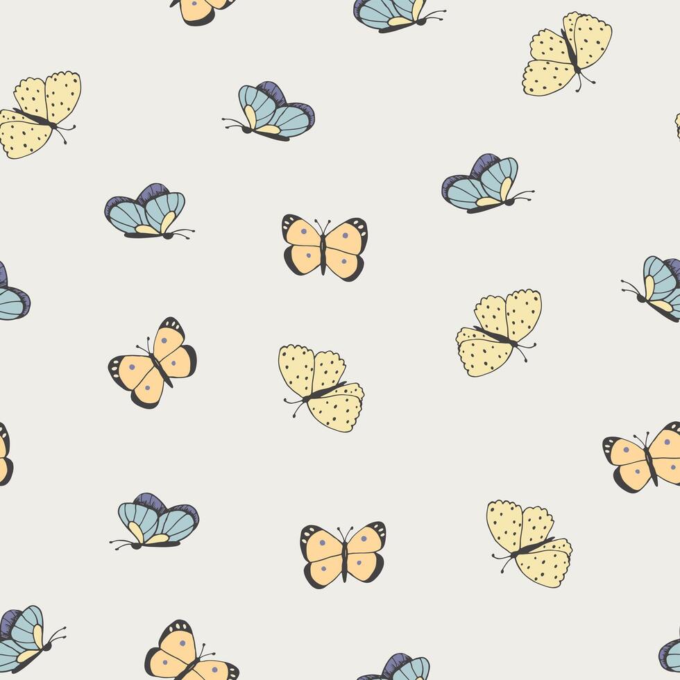 butterfly vector seamless pattern.