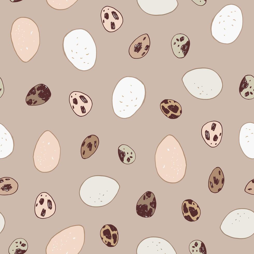 Easter eggs vector seamless pattern.