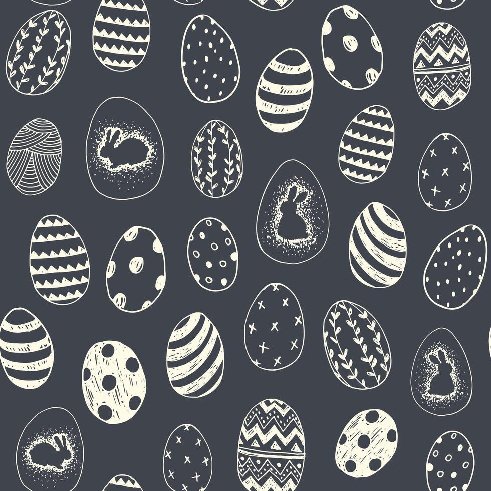 Easter eggs vector seamless pattern.