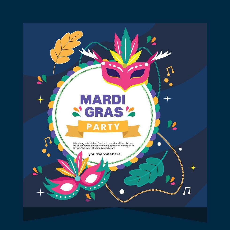 Brazilian Mardi Gras Celebration Poster Template vector