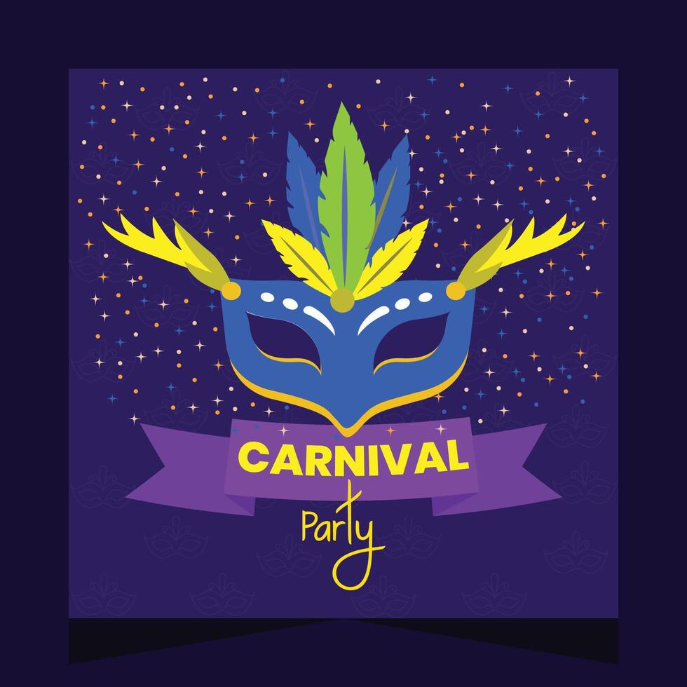 Brazilian Carnival Party Social Media Post Illustration Template vector