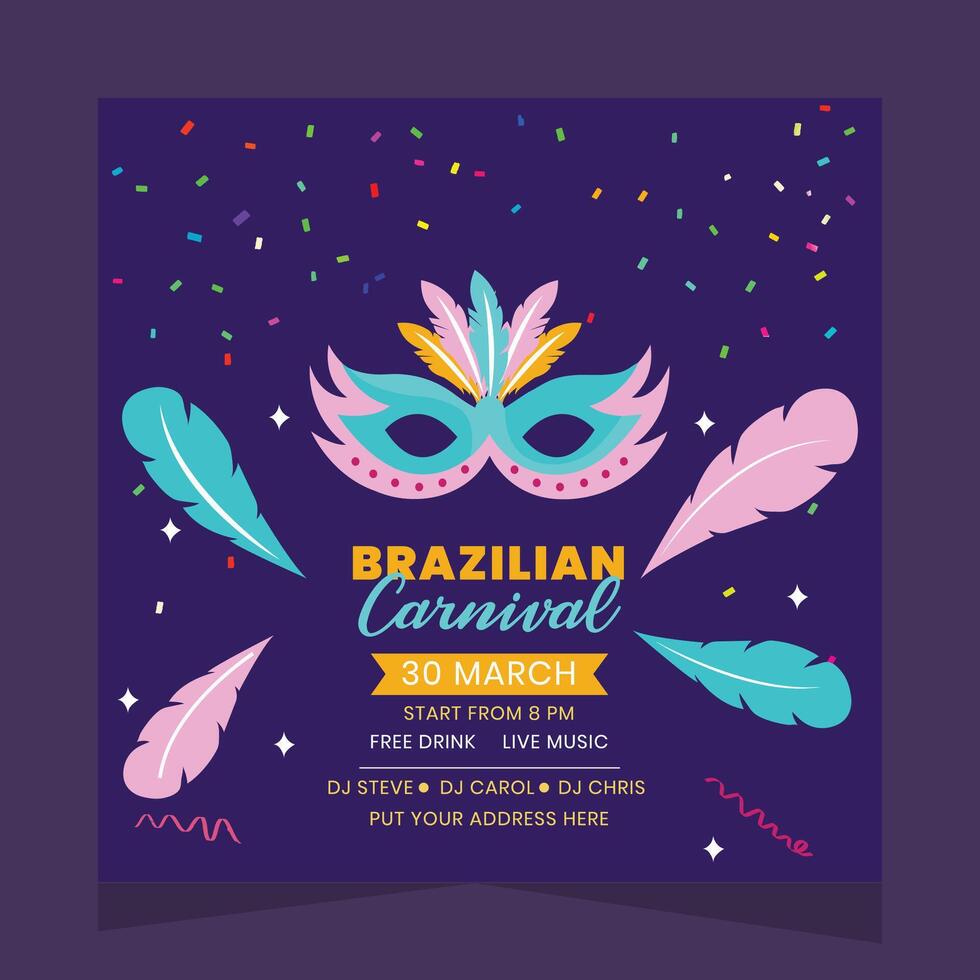 Brazilian Carnival Party Backdrop Design Template Illustration vector