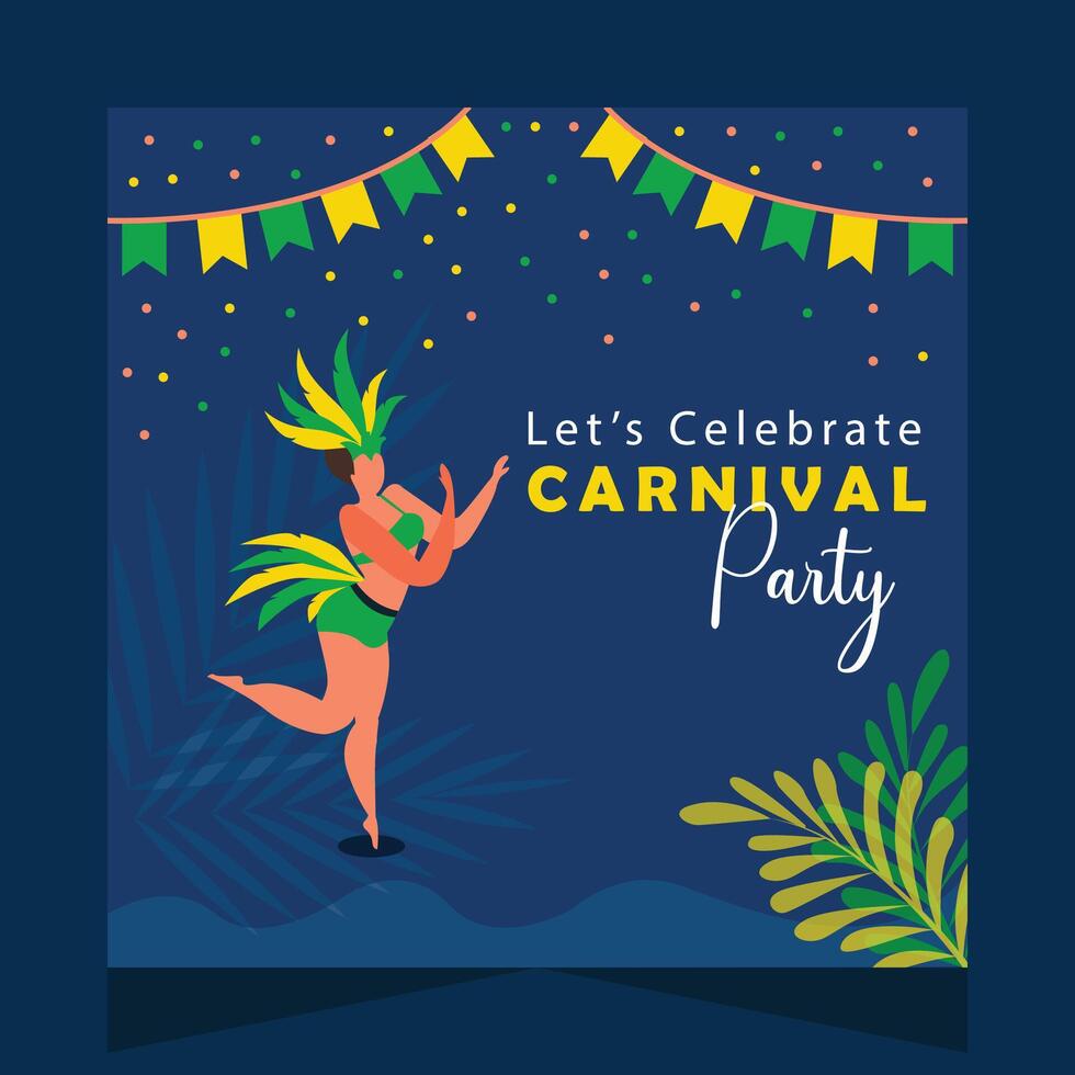 Celebrate Carnival Party Social Media Post Illustration vector