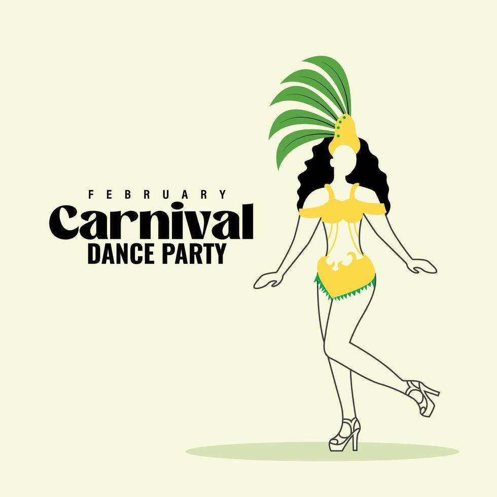 Brazilian Carnival Party Social Media Post Illustration Design Template vector
