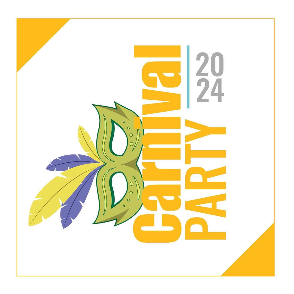 Happy Carnival Party Social Media Post Design Template vector