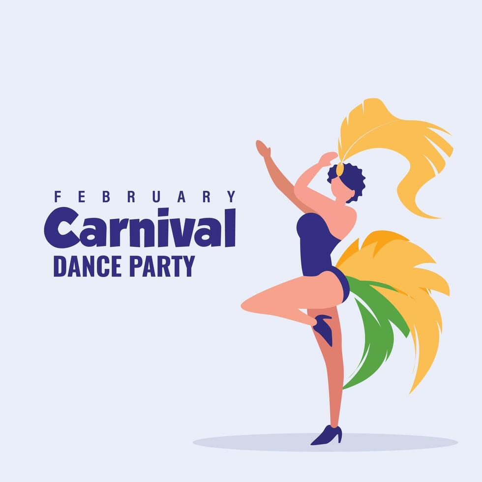 Brazilian Carnival Party Social Media Post Illustration Design Template vector