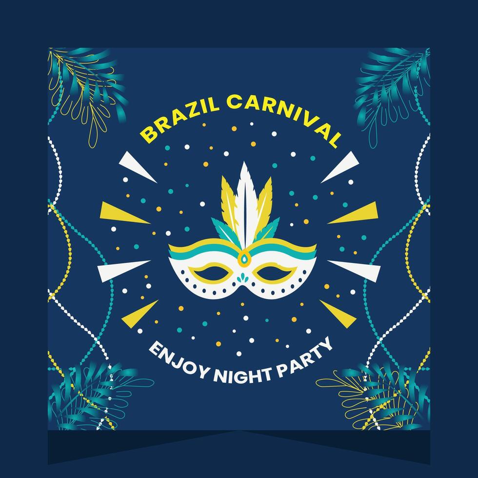Brazilian Carnival Social Media Post Illustration vector