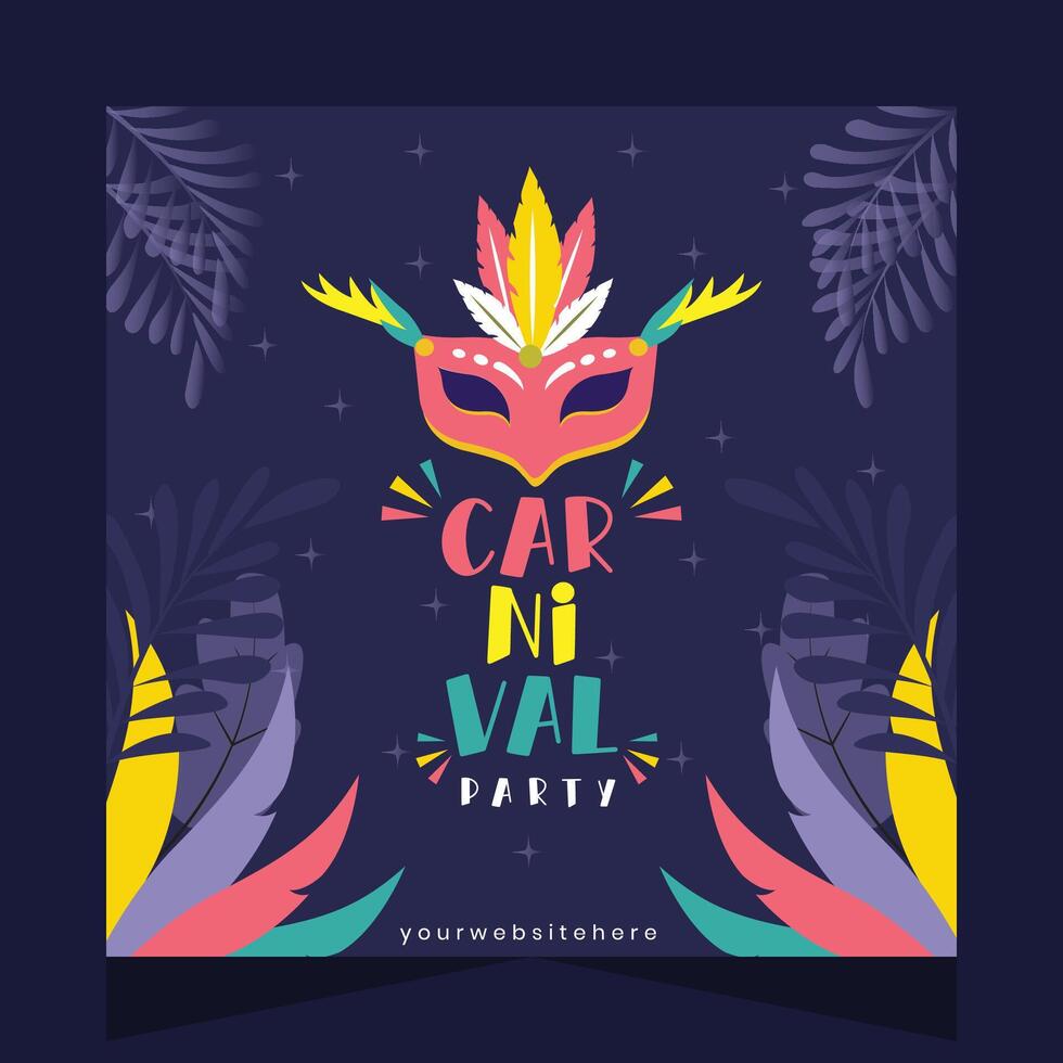 Brazilian Carnival Social Media Post Illustration vector