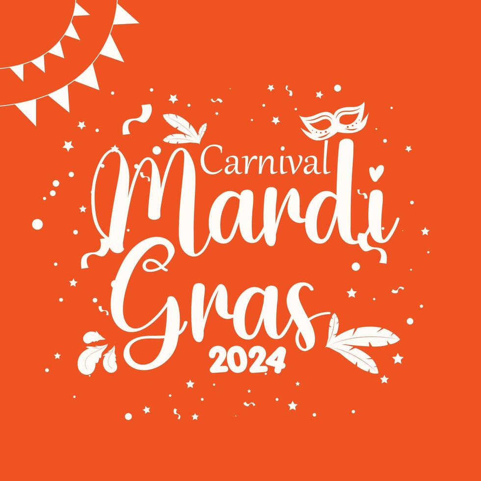Carnival Mardi Gras Party Social Media Post Illustration Template vector
