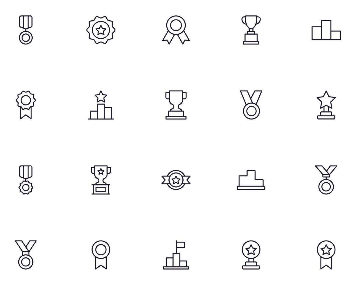 Award line icon on white background vector