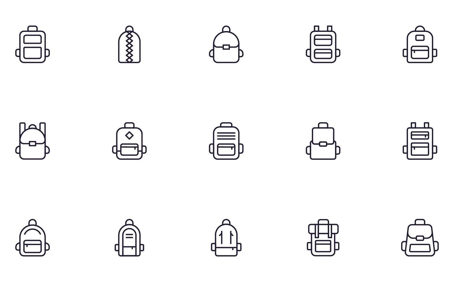 Backpack line icon on white background vector