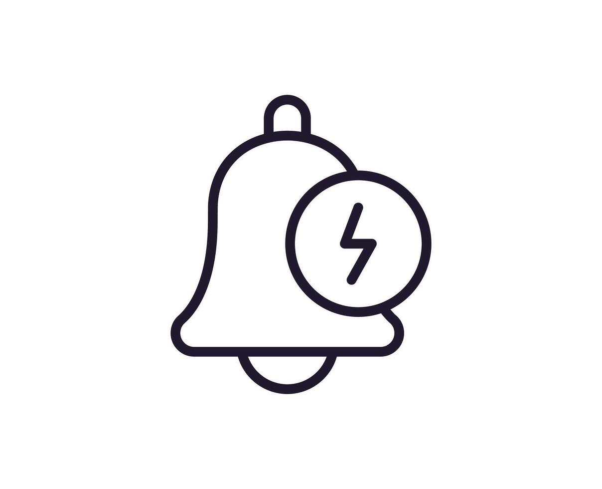 Single line icon of bell on isolated white background. High quality editable stroke for mobile apps, web design, websites, online shops etc. vector