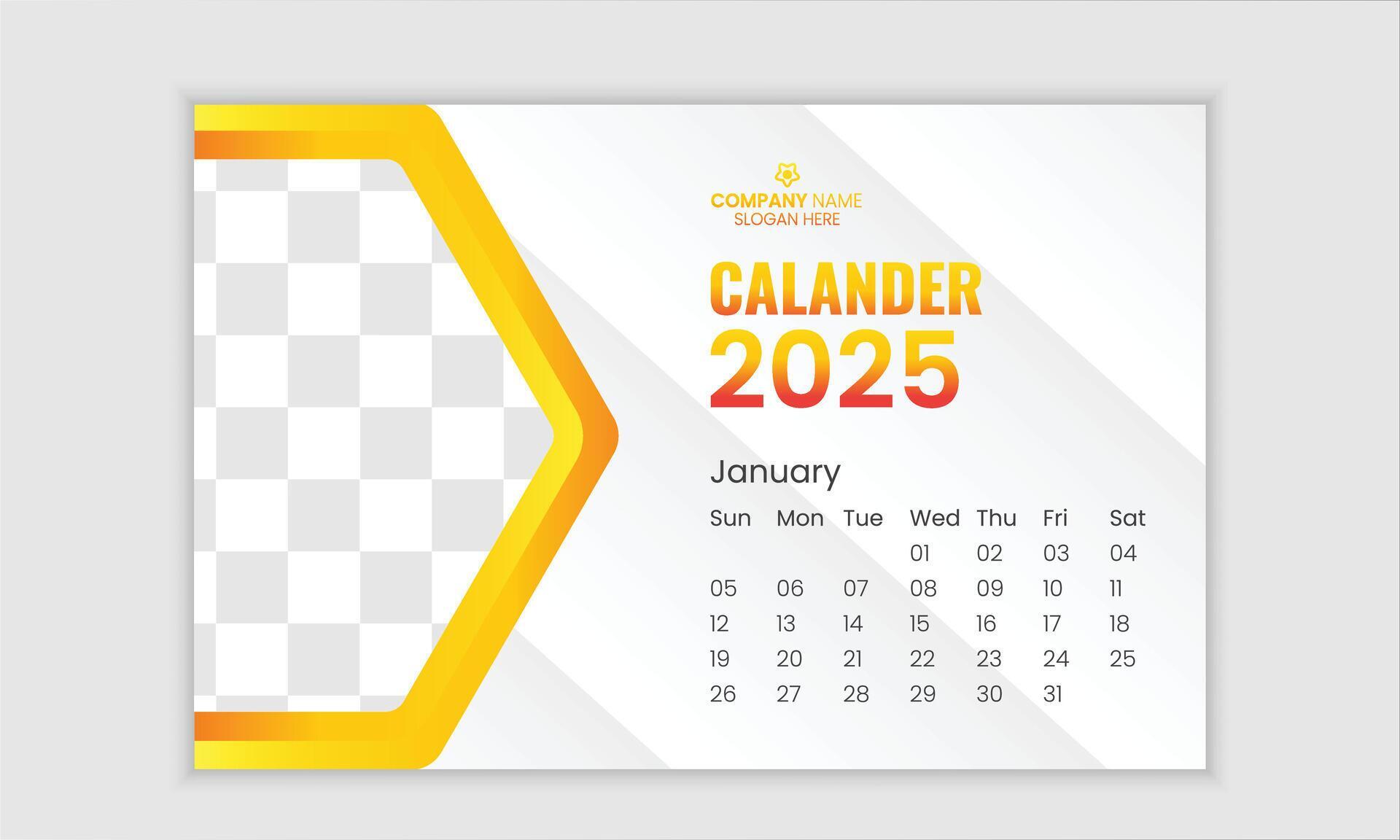 Corporate modern 2025 Vector Calander Template 37467949 Vector Art at ...