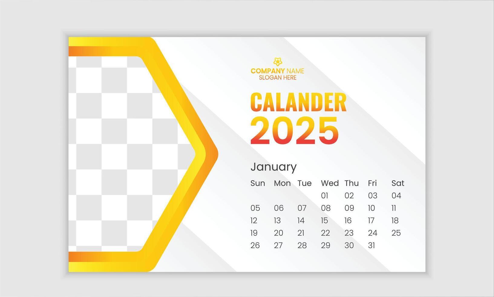 Corporate modern 2025 Vector Calander Template