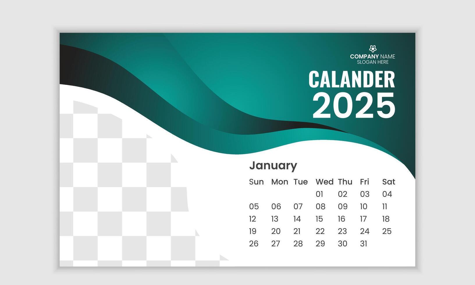 Corporate modern 2025 Vector Calander Template