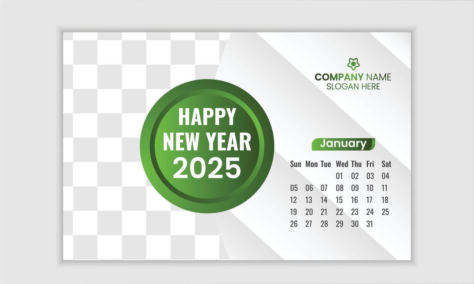 Corporate modern 2025 Vector Calander Template