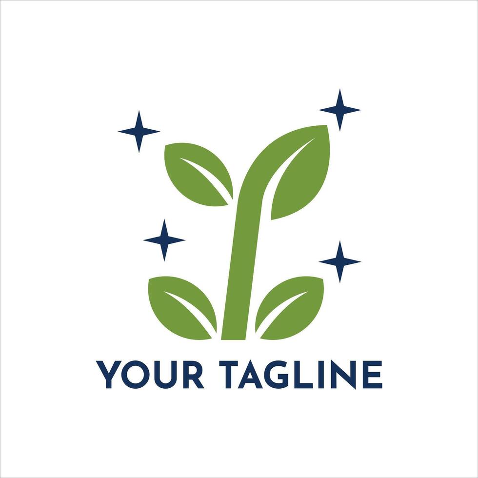 Leaf Design Logo. Suitable for agricultural brands, plants, and others. vector
