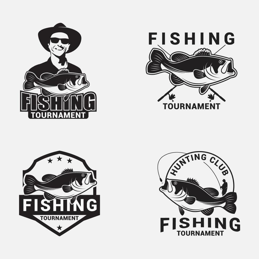 fishing club logo badge vector