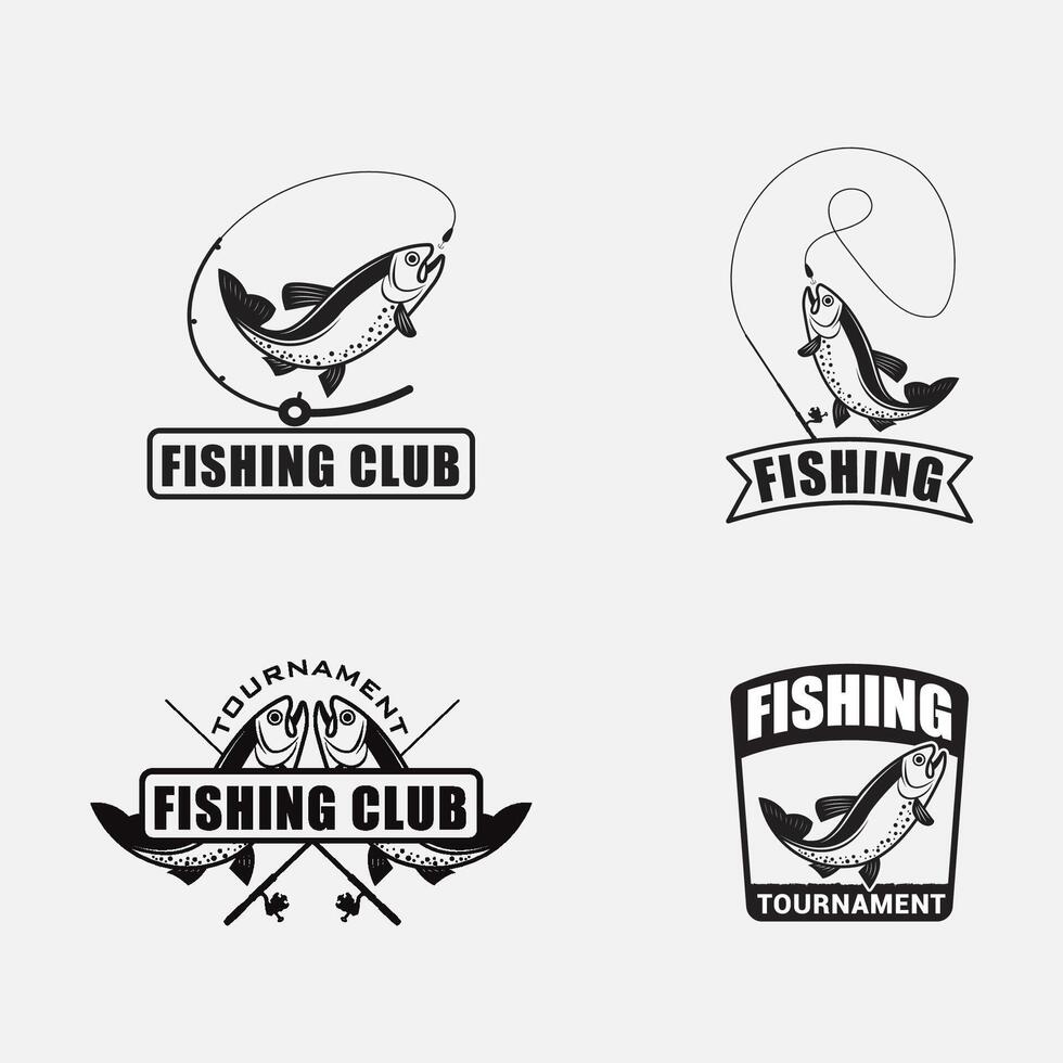 fishing club logo badge vector