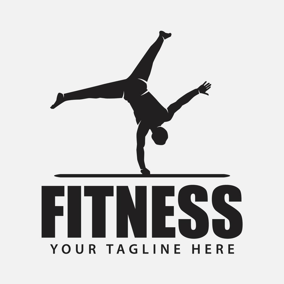 fitness gym logo badge vector