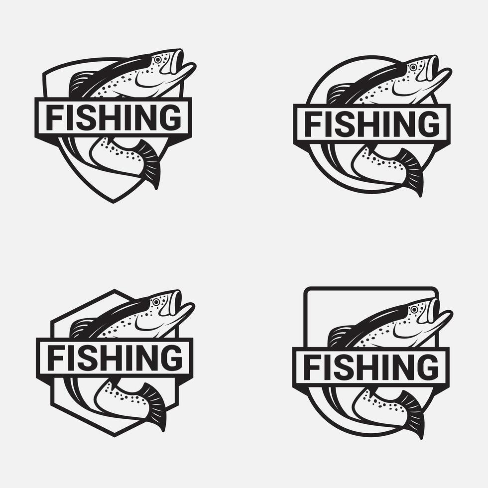 fishing club logo badge vector