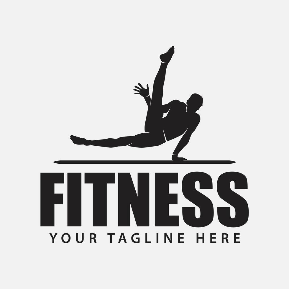 fitness gym logo badge vector