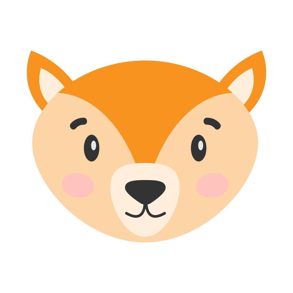 dibujos animados zorro. el cabeza de un zorro. linda ilustración de un zorro rostro. vector ilustración.