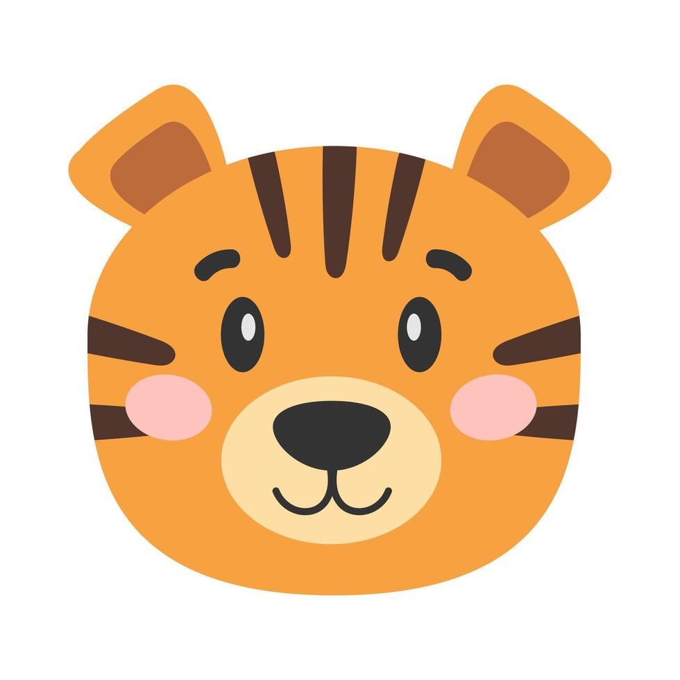 dibujos animados tigre. de tigre cabeza. linda ilustración de Tigre rostro. vector ilustración.