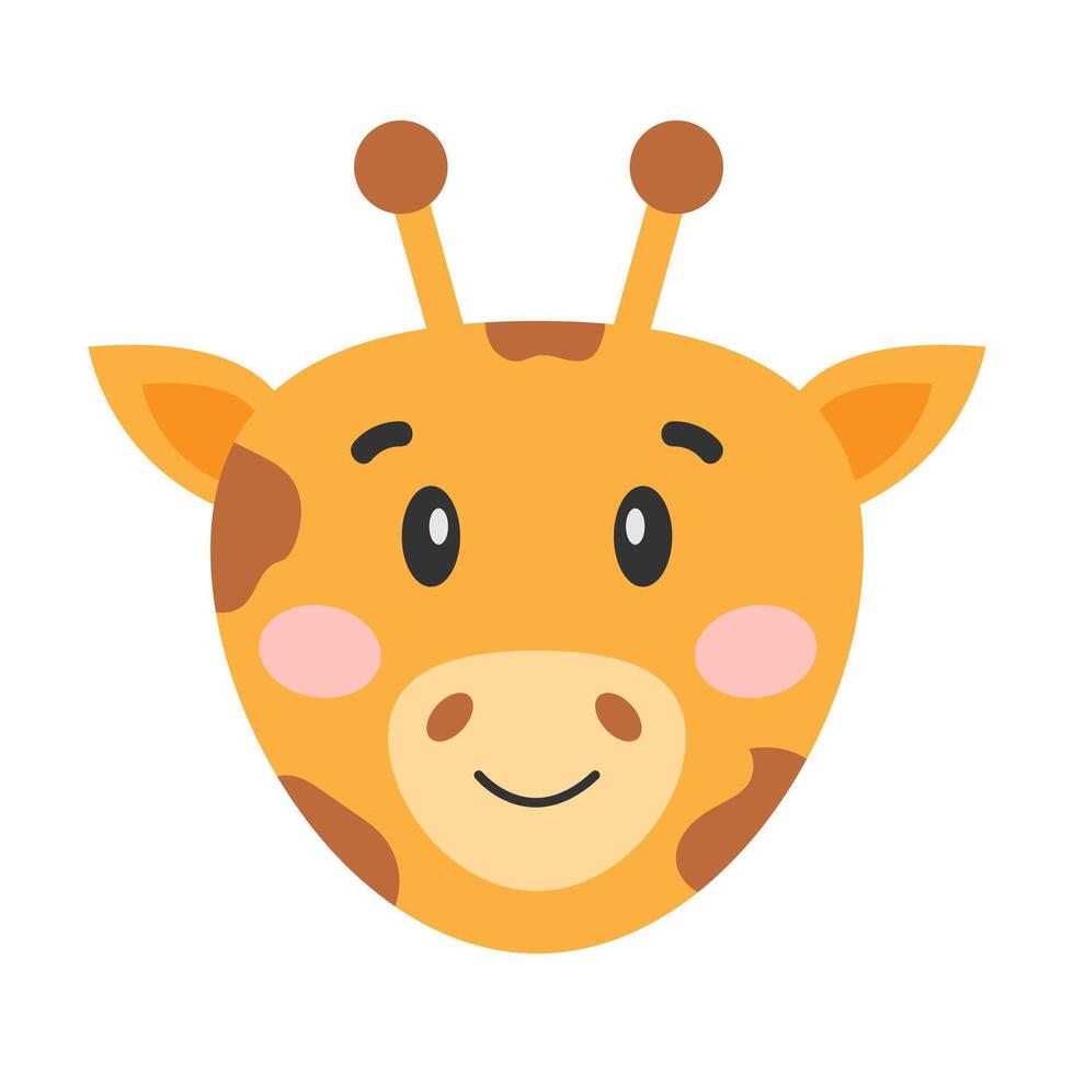 Cartoon giraffe. Giraffe head. Cute illustration of a giraffe face. Vector illustration.