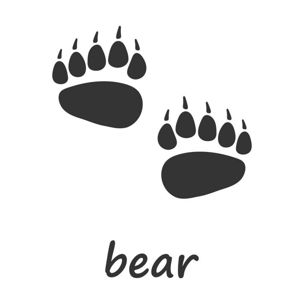 Bear paws. Bear paw print. Vector illustration.