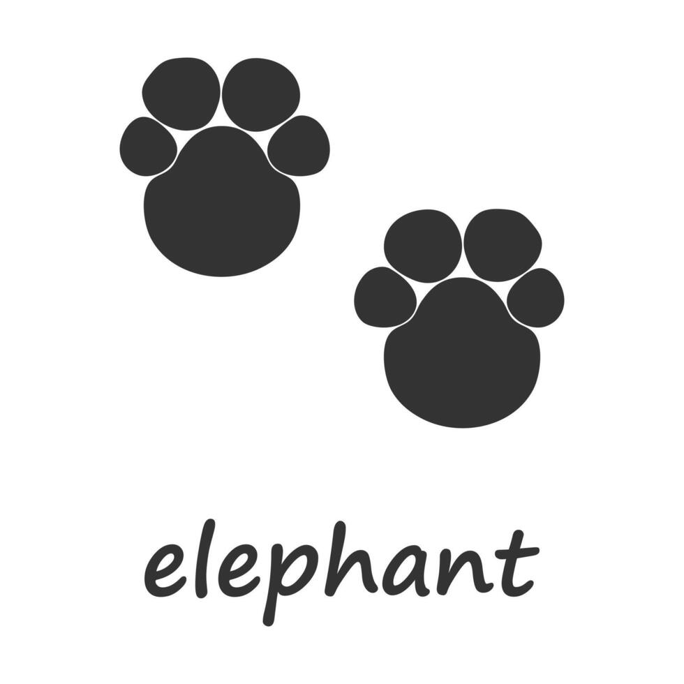 Elephant paws. Elephant paw print. Vector illustration.