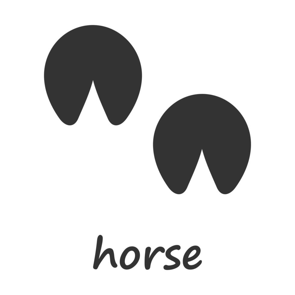 Horse hooves. A horse hoof print. Vector illustration.