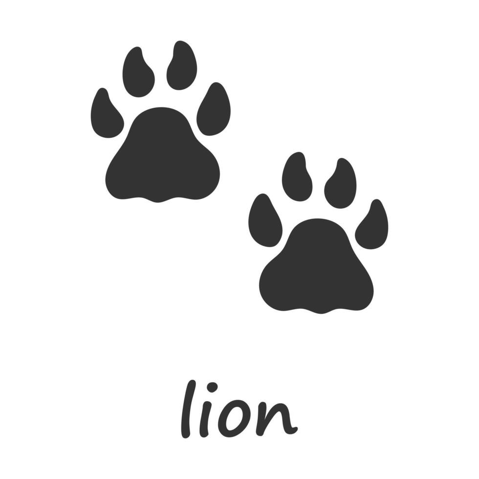 Lion paws. Lion paw print. Vector illustration.