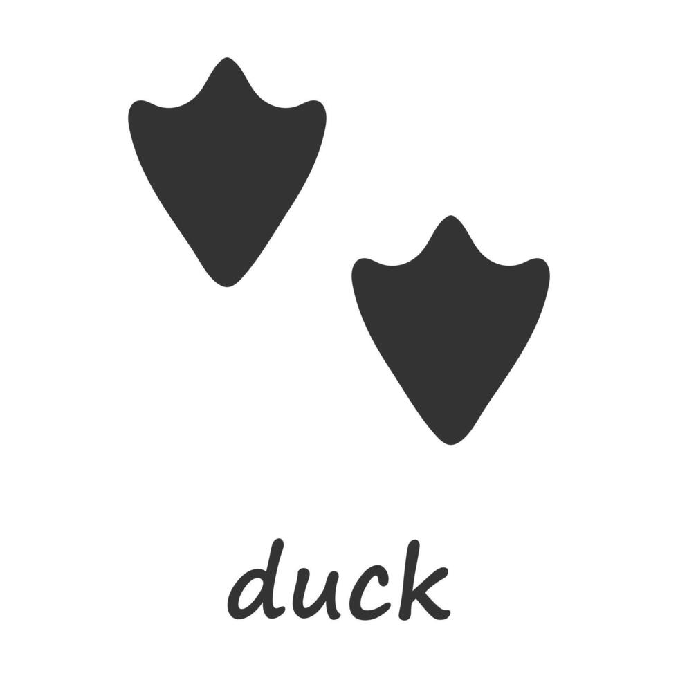 Duck paws. Duck paw print. Vector illustration.