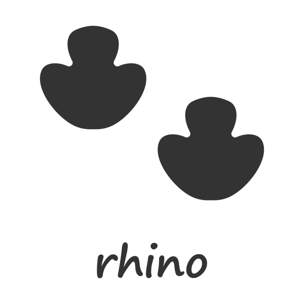 Rhino paws. Rhino paw print. Vector illustration.