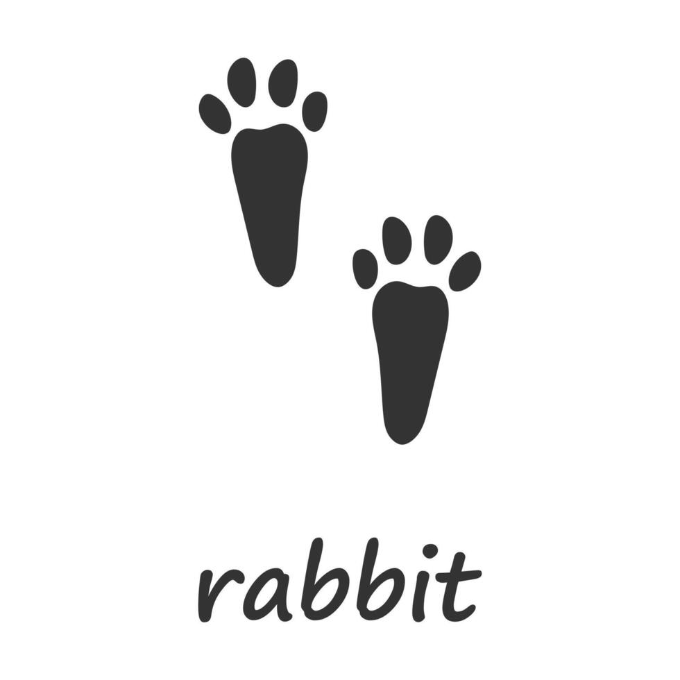 Rabbit paws. Rabbit paw print. Vector illustration.