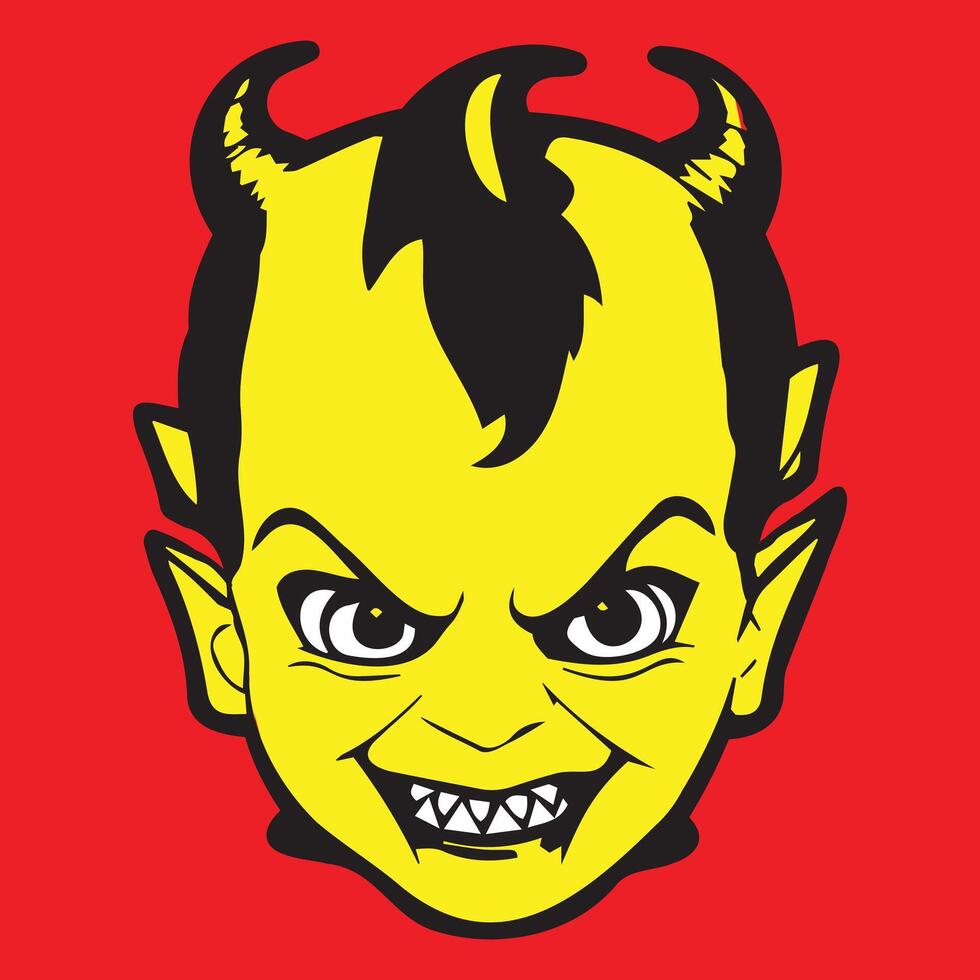 Baby Devil Cartoon Red Vector Illustration Logo
