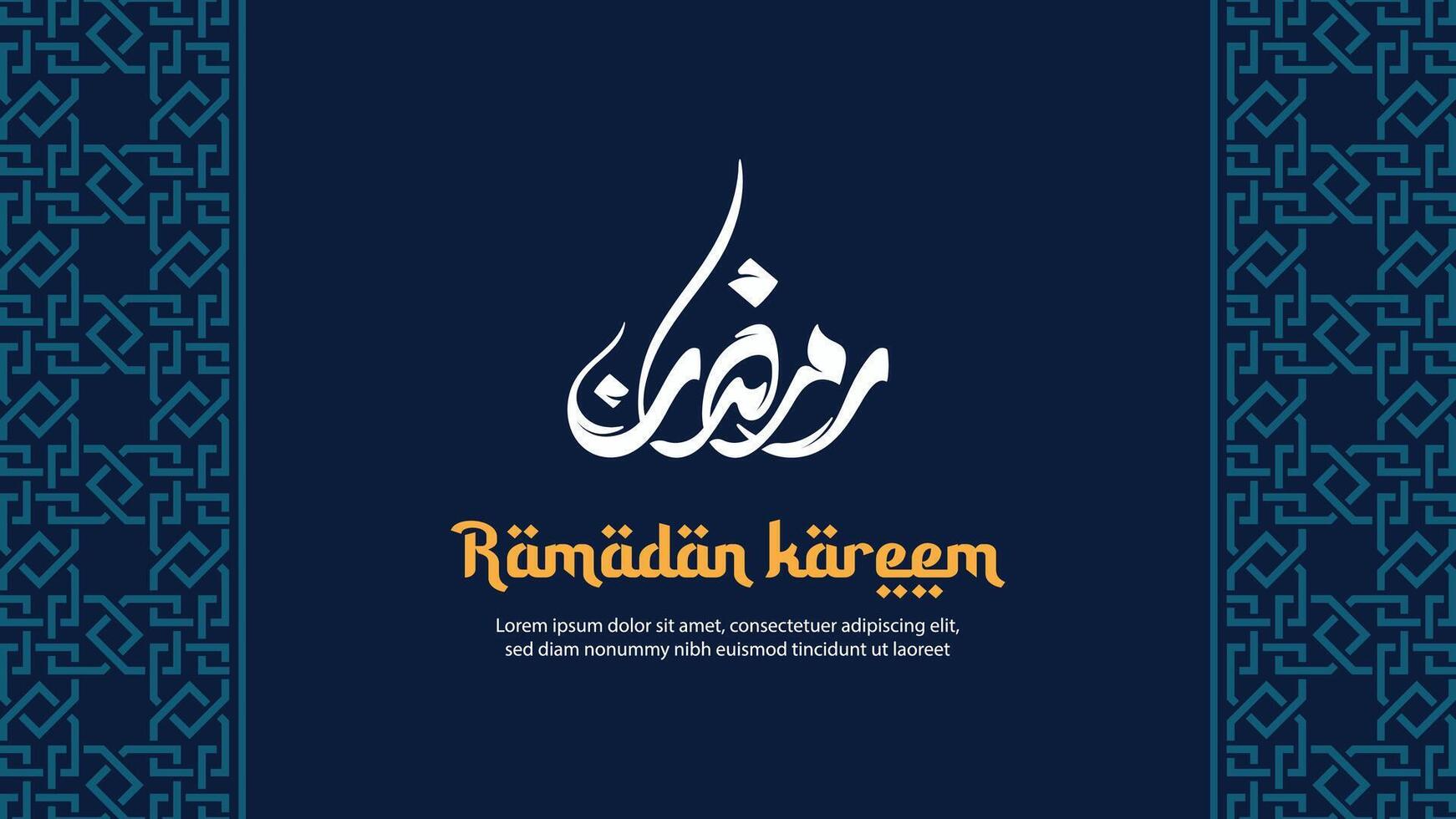 Ramadán kareem saludo tarjeta con caligrafía. vector ilustración.