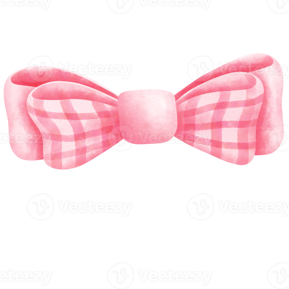 Pink silk bow tie clipart isolated on a transparent background, Hand drawn watercolor illustration. png